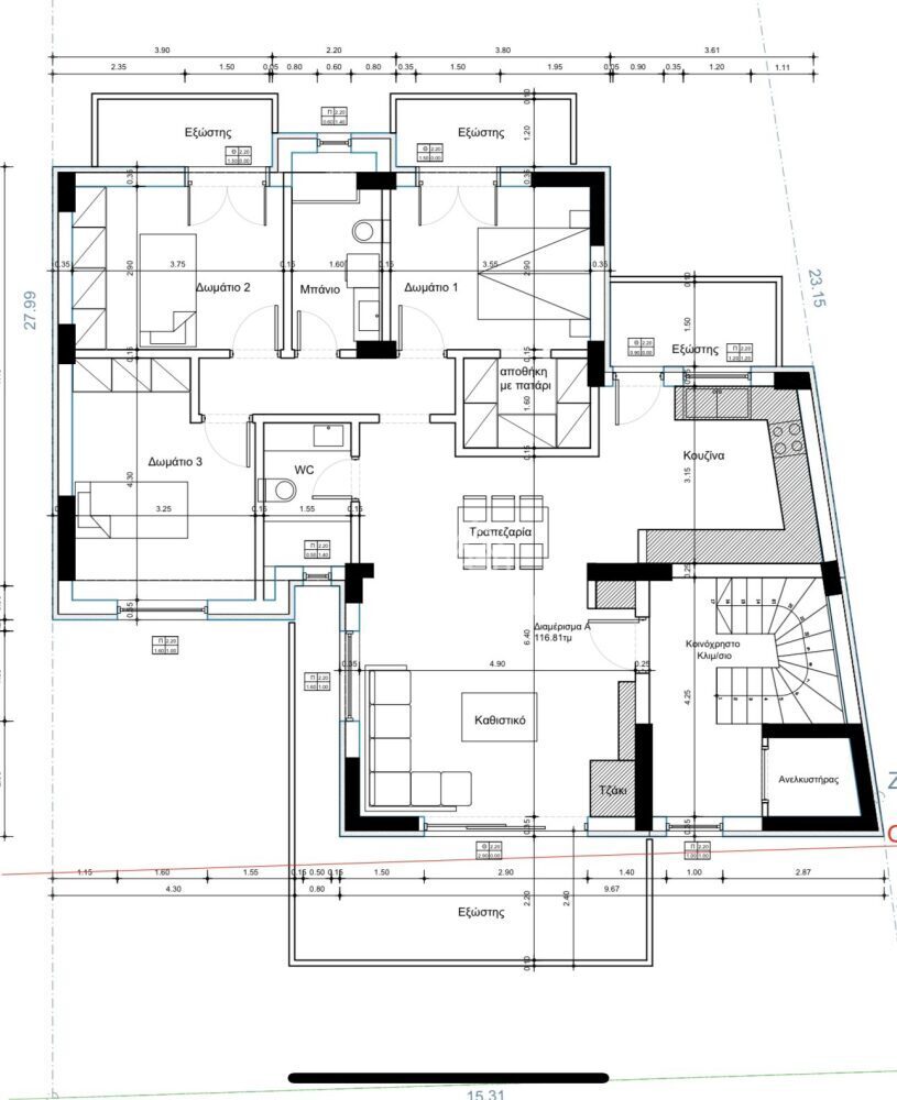 (for sale) Residential Floor Apartment || Athens east suburbs / Gerakas - 117.0sq.m, 3 B/R,386.000€